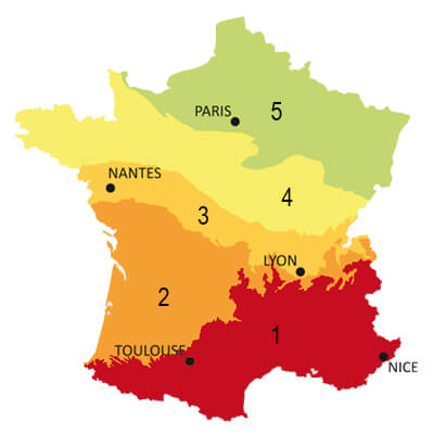 carte de l'ensoleillement en France